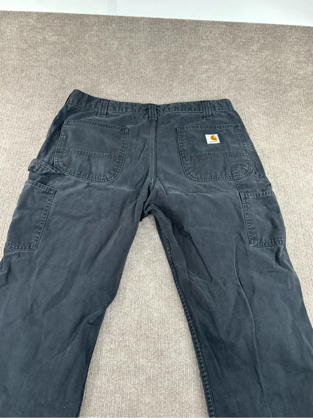 Carhartt Pants Mens 36x30 Black Relaxed Fit Canvas Carpenter Work B324-BLK